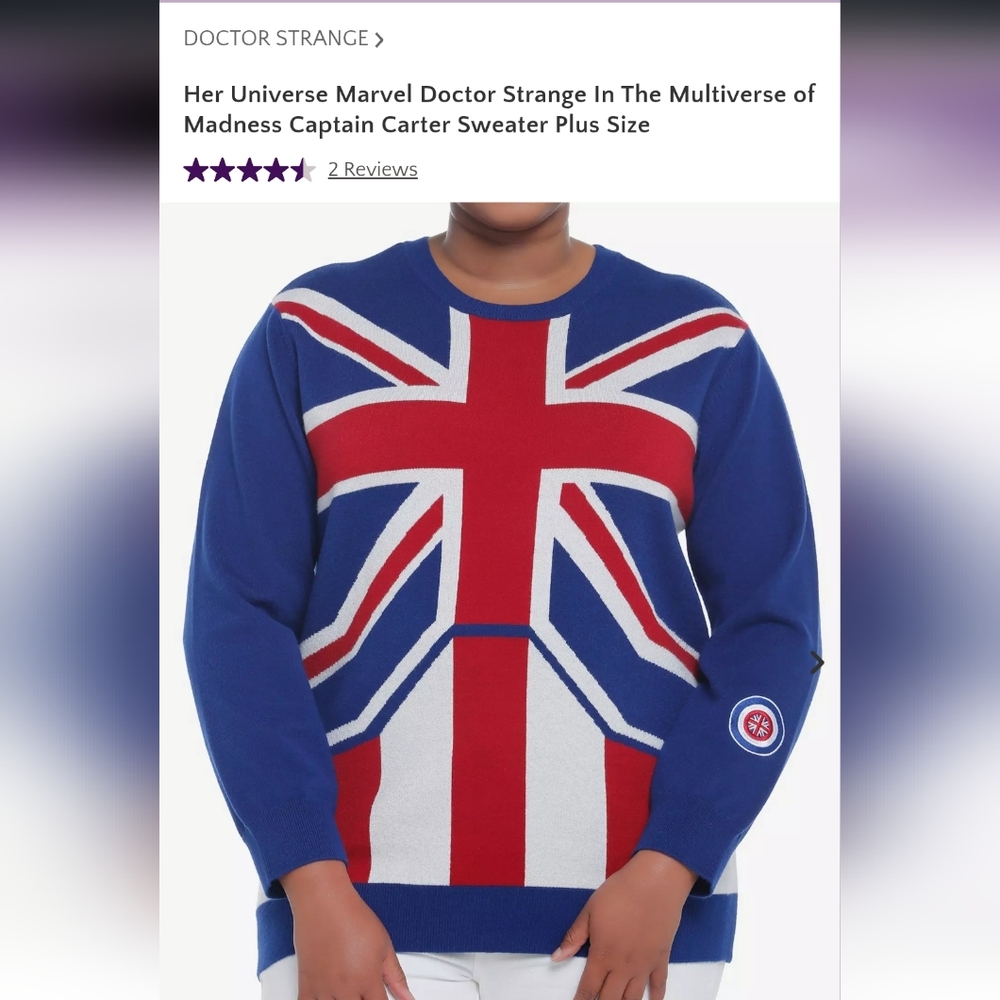 Her Universe Captain Britain Peggy Carter Sweater